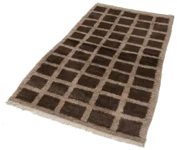 

116x201 Cm Brown Handmade Vintage Tulu Rug-4x7 Ft