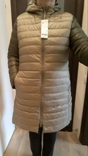 SEDUTMO-Chaqueta de plumón de talla grande 3XL para mujer, chaleco con capucha largo ultraligero, abrigo informal, Parkas delgadas ED913
