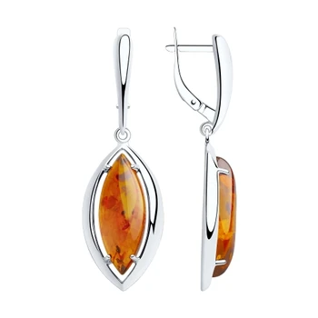 

Earrings from silver with Amber