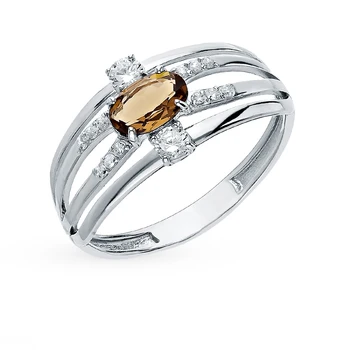 

Silver ring with crystals and cubic zirconia sunlight