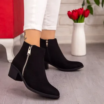 

Belis Black Boots, 2021 Season, Winter Season, The Latest Fashion, Orthopedic Thermo Soles, Daily Casual Clothing, Zipper Chelsea Postal