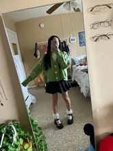 Neploe-Suéter de cuello de pico suelto para mujeres, jersey estilo Preppy de punto con flores, cárdigans, elegante, grueso, con impreso, corto, abrigo informal, 46565