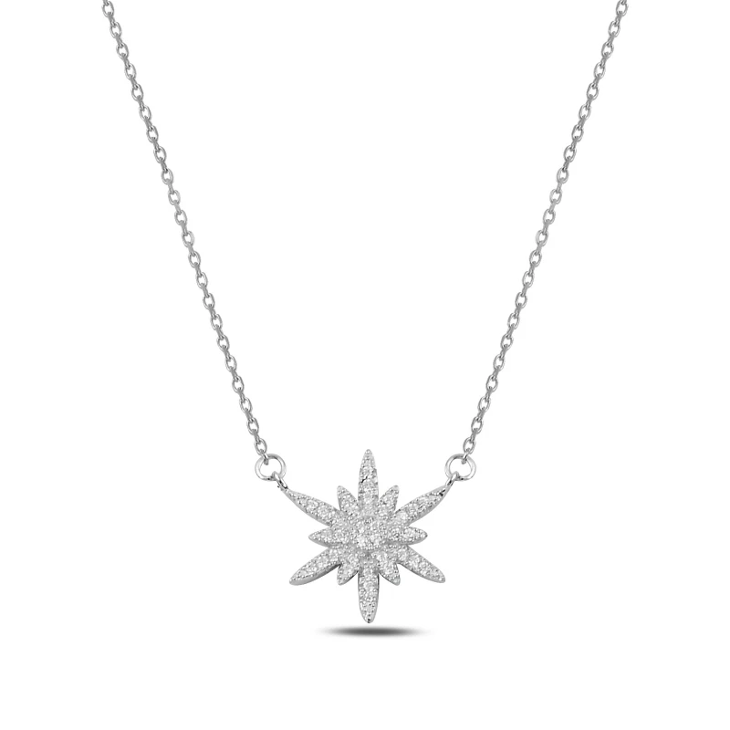 

Silver 925 Sterling Snowflake Zircon Necklace