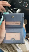 Billeteras de cuero para mujer, Mini monedero con broche, portatarjetas sólido, billeteras cortas a la moda, billetera con cremallera pequeña
