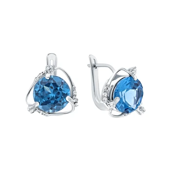 

Silver earrings with Topaz and cubic zirconia sunlight sample 925