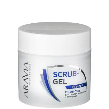 

Scrub-gel before depilation with green tea extract and grapes
