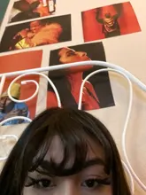 AILIADE-flequillo de aire Blunt falso para mujer, extensión de Clip de cabello sintético, flequillo falso Natural