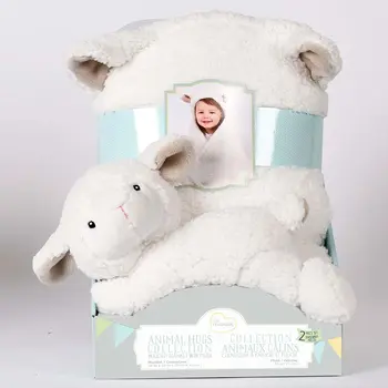 

Little Miracles Animal Hugs Collection - Original baby blanket with hood for children Animal design sheep model