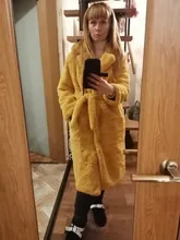 Abrigo de piel de imitación de conejo para mujer, abrigo largo de lujo, tapeta holgada, abrigo grueso y cálido de talla grande, abrigos de felpa para invierno