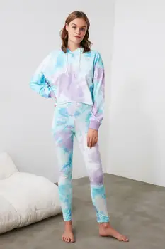

Trendyol Hooded Batik Knitted Pajama set THMAW21PT0539