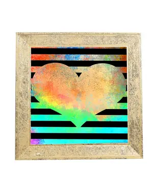 

Bahat Canvas Painting Glazed Gold Foil Painted Frame Shining Love 51 * 51cm