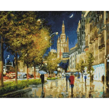 

"The evening light Garden Ring" Diamond mosaic on a stretcher 40*50. Snow White. 521-ST-S