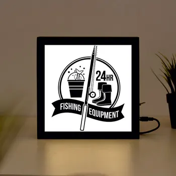 

Fishing Club Handcrafted Wooden Light Box Sign for Home, Restaurant, Coffee Shop Business Signage