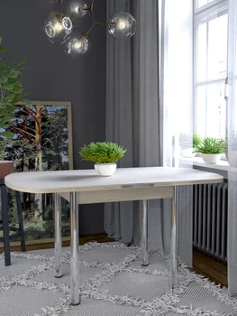 

"Lomberny euro" buy rectangular dining kitchen folding table on chrome legs color beige 780 х680х750 "fort"