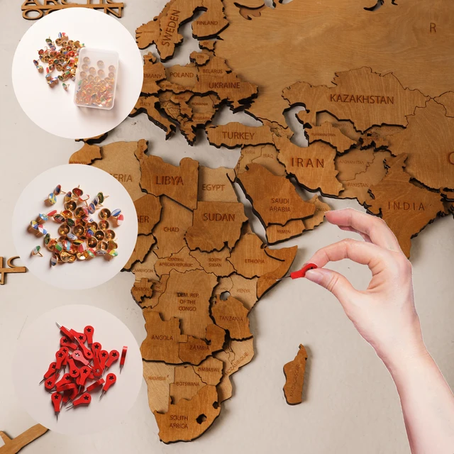 Mapa świata drewna dekoracje ścienne prezent na rocznicę dla męża