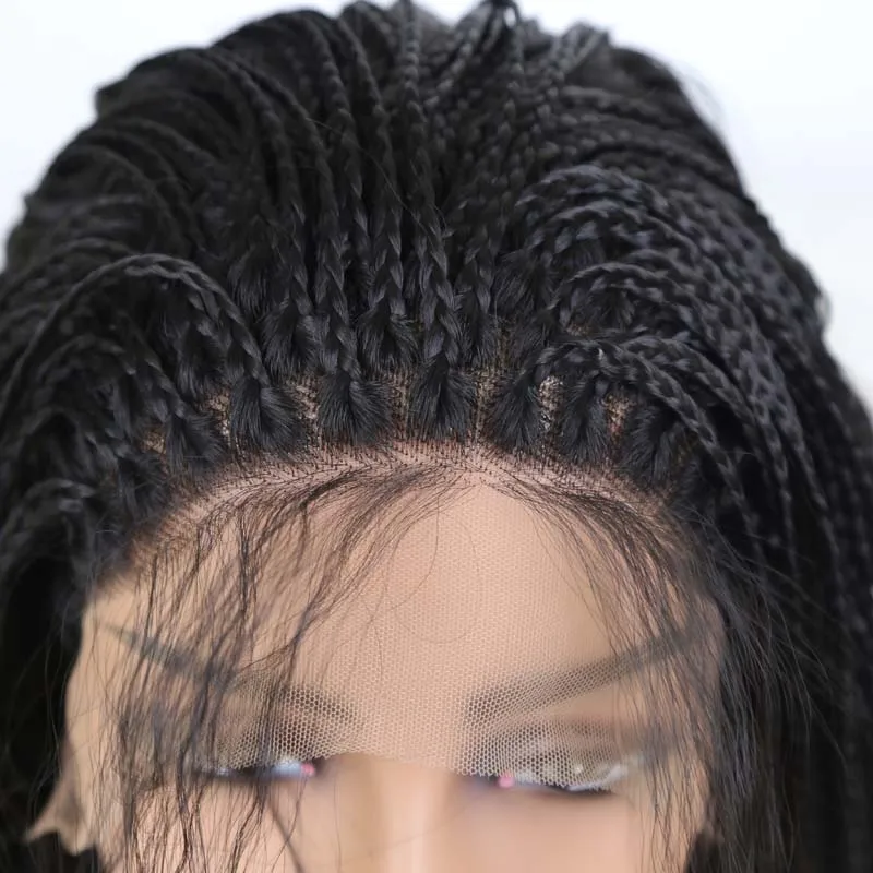 Dianteiras do Laço Resistente ao Calor Dianteira do Laço Sintético com Cabelo do Bebê Perucas de Cabelo de Fibra Preta para Mulher Rongduoyi Longo Trançado Perucas Peruca 6 sintética com cabelo de bebê perucas de