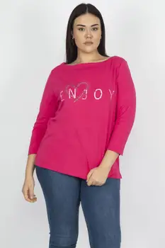 

Sans Textile Women Fuchsia Cotton Fabric Front Printed Blouse 65 N15051
