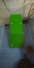 Plataforma de secado de tortuga, escalera de escalada para reptiles, tortugas, acuario, pecera, césped simulado, decoración de paisajismo