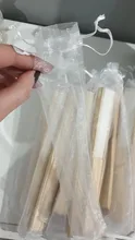 24 unids/lote blanco plegable elegante seda ventilador de mano con bolsa de regalo de boda y fiesta de 21cm