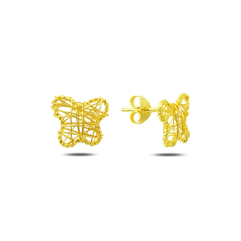 

Silver 925 Sterling Wire Knitted Butterfly Earrings