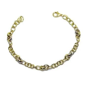 

Neve say Never Joyas. gold chain bracelet de Rings White and Yellow de 18 K Gold 18.50 CM's and 3.60gr Long 18 K gold
