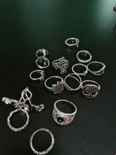 Tocona 14 unids/set Vintage Color de plata antiguo anillo para mujer rosa girasoles Cruz geométrico joyas bohemias 4 кольцо 6391