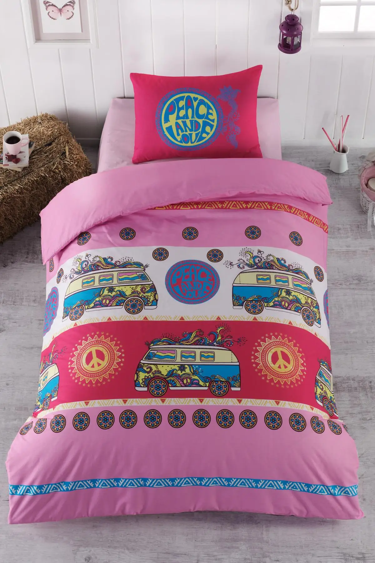 

Bedding Set fitted sheet with 100% Cotton | Luxury Ranforce Bed Linen Set 3 pcs Duvet Cover Set from Turkey tostos