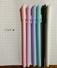 6 unids/set Kawaii pluma de Gel con diseño de gato 0,38mm creativo lindo Neutral pluma de tinta regalo de los niños de la escuela materiales de escritura para oficina papelería