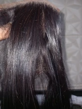 Extensiones de pelo peruano con encaje de 4x4 para mujer, accesorio capilar liso de Color Natural, sin raíces, de 8 a 22 pulgadas, pelo humano profundo