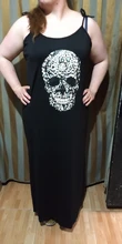 Vestido de verano Punk de manga corta suelto, calavera, abertura lateral