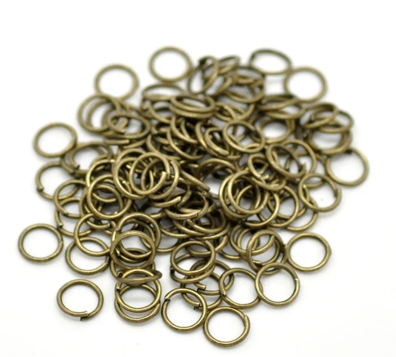 Doreen 상자 사랑스러운 골동품 청동 오픈 점프 반지 0.8mm 5mm 7mm 10mm 보석 결과 반지 DIY 쥬얼리 만들기, 200-1000PCs