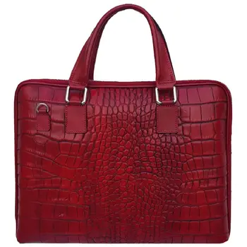 

Leather italian briefcase Bottega Carele BC8012red