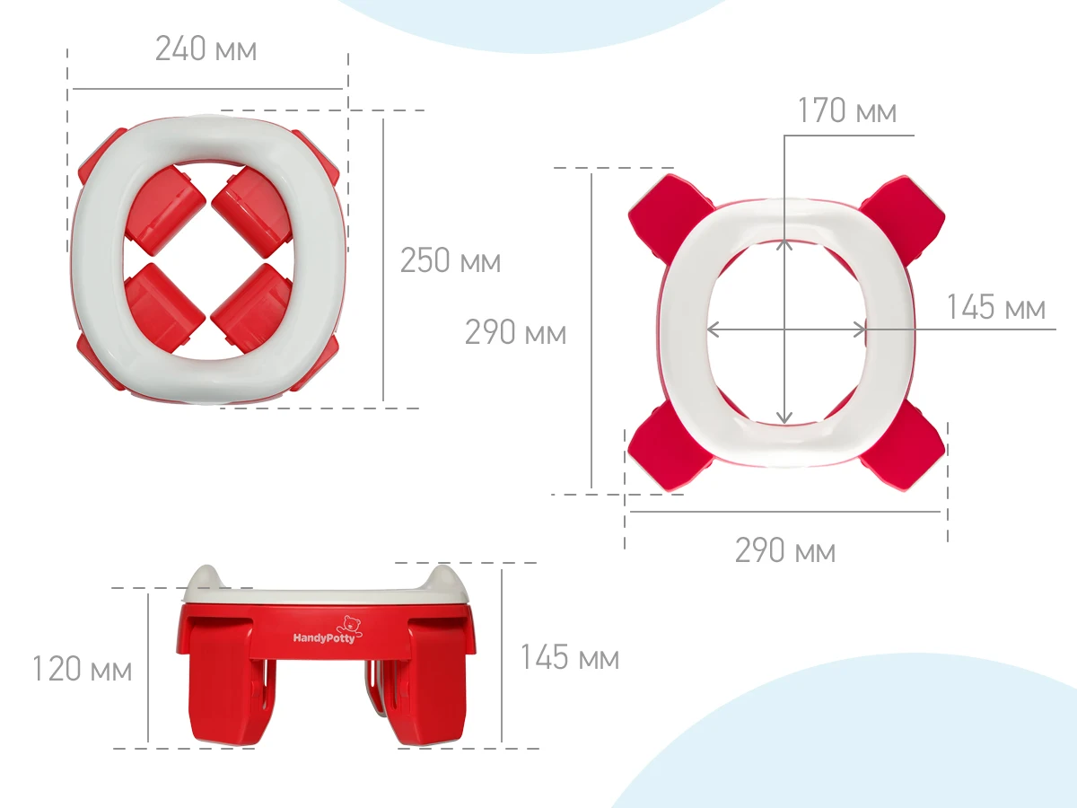 Горшок складной дорожный и насадка на унитаз HandyPotty от ROXY KIDS с тремя пакетами цвет