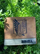 Cartera corta de Anime japonés Death Note/ Attack on Titan/ One Piece/ Game OW con bolsillo para monedas y cremallera, Poucht Billetera