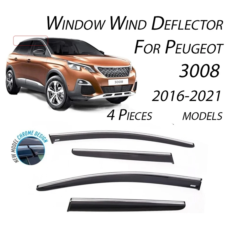 Peugeot 3008 Car Side Window Visor Guard Exterior AccessoryVent Awnings