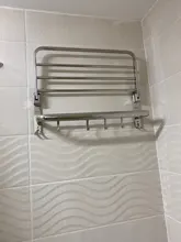Towel-Holder Can-Be-Folded-Hanger Home-Accessories Stainless-Steel Bathroom Black Wall-Mounted