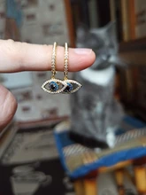 Hoop-Earrings Crystal Tiger-Eye Korean Gold-Color Blue Black Fashion Women for Man Shiny