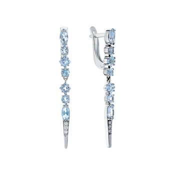 

Silver earrings with Topaz and cubic zirconia sunlight sample 925 test