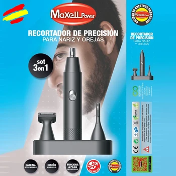 

Maxell hair precision trimmer with razor base 3 in 1 a batteries