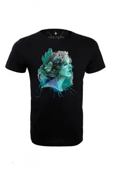 

Angemiel Wear Water Color Paint Effect Noble Women 'S Cotton Black Male T-Shirt