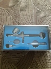 Pluma de aerógrafo de doble acción de 0,2-0,5mm, PISTOLA DE PULVERIZACIÓN con cepillo de aire, pluma pulverizadora para arte de uñas/tatuajes corporales