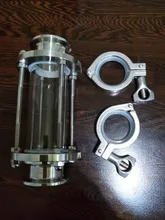 Stainless-Steel Sight Glass Diopter SS304 Fitting Homebrew 51mm-Pipe Sanitay-Flow 38mm