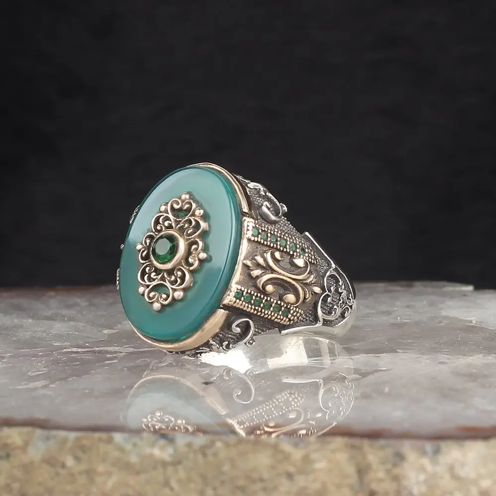 

925 sterling silver rings agate stone silver men rings handmade turkish jewellry luxury women rings made in turkey trendy
