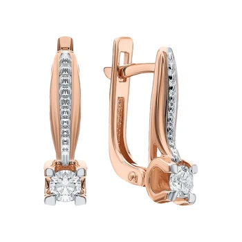 

Gold earrings with diamonds sunlight sample 585