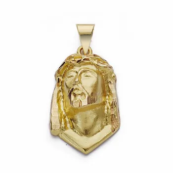 

Head face Christ 18k gold Teardrop 28mm. [AA2320]