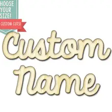 Пользовательское имя вырезанное дерево-на заказ Выберите свой размер-лазерная резка деревянное Искусство ремесло поставки Настенный декор надпись DCS0690