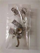 Mezcla de plata plateada del Tíbet de Ruller aguja tijeras colgantes del encanto para la fabricación de joyas pulsera resultados accesorios 10 estilos