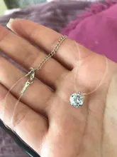 Gargantilla Invisible de línea de pescado, Collar de cristal, colgantes de cuello de circonita, cadena de clavícula para mujer, Collar femenino