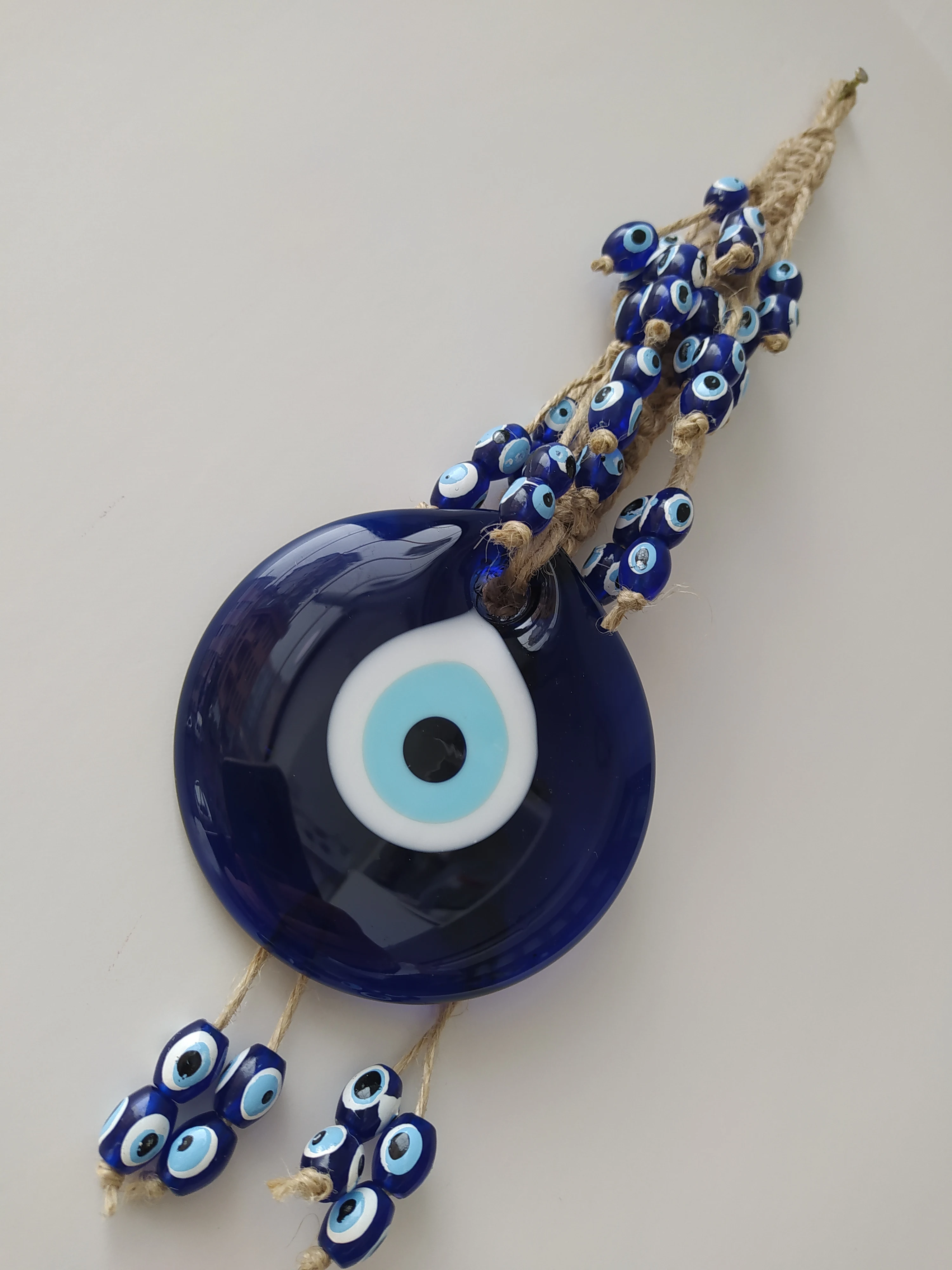 

Evil Eye 9 cm Glass Bead Pendant Charm Turkish Handmade Amulet Wall Hanging Talisman Boho Home Decor Made in Turkey