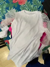 Mono de encaje de moda para mujer, camisa ceñida al cuerpo, primavera e invierno, Mono de punto de malla con manga abombada, Top, blusa, S-XL, 2020